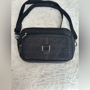 Lug Carousel Black Crossbody Quilted Belt Bag
